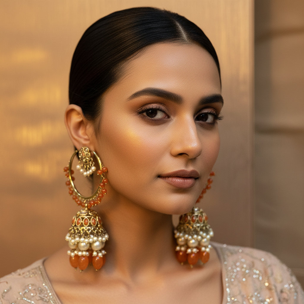 NARANGI NOOR JHUMKAS