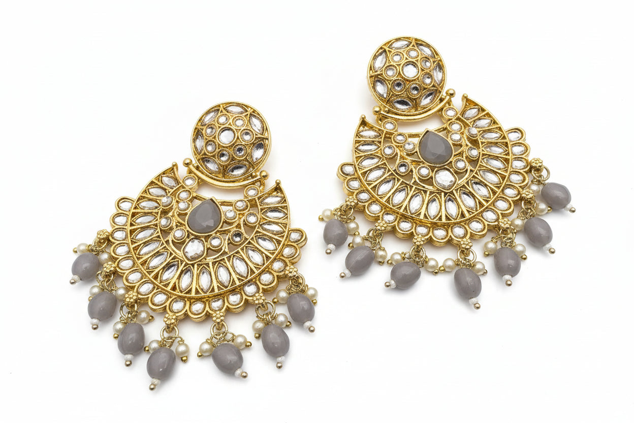 GREY GRACE JHUMKAS