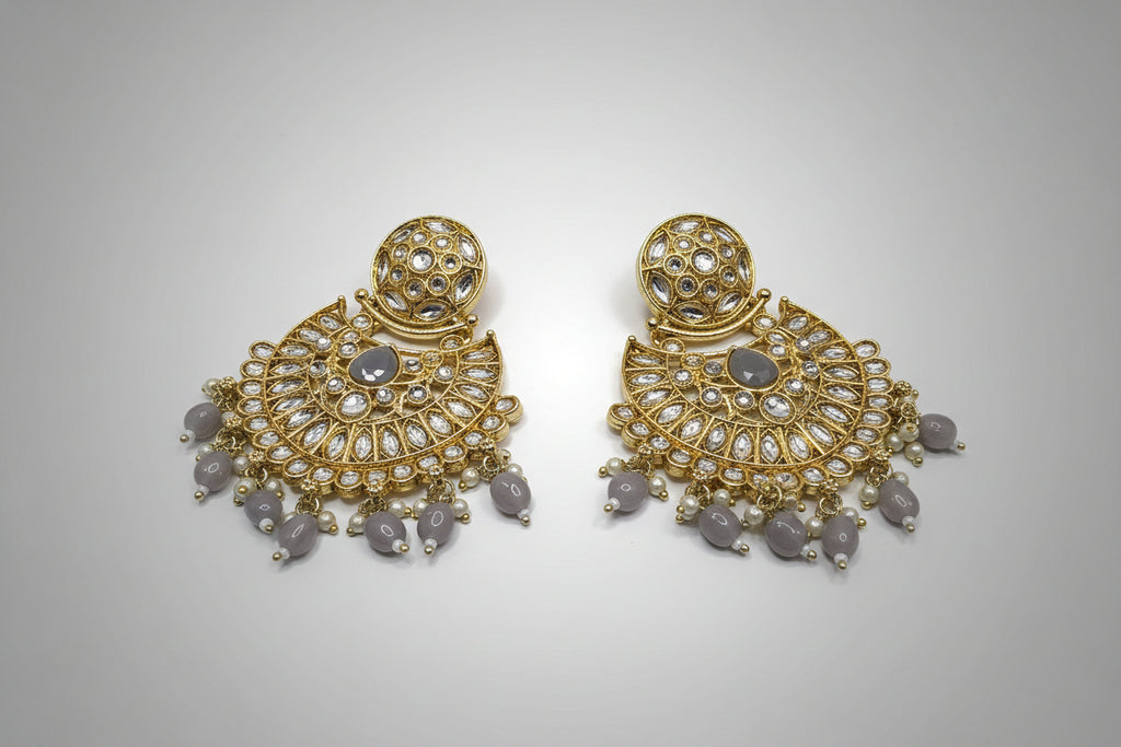 GREY GRACE JHUMKAS
